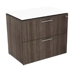 2 Drawer Lateral File Cabinet with Glass Top - Potenza