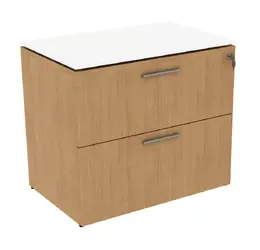 2 Drawer Lateral File Cabinet with Glass Top - Potenza