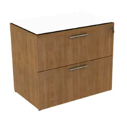 2 Drawer Lateral File Cabinet with Glass Top - Potenza