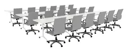 Three Rows of Flip Top Training Tables - Attivo