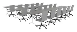 Three Rows of Flip Top Training Tables - Attivo