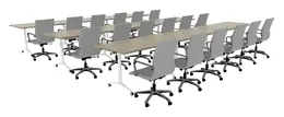 Three Rows of Flip Top Training Tables - Attivo