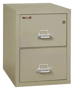 2 Drawer Vertical Fireproof File Cabinet - 21" Wide - Classic