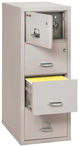 4 Drawer Fireproof File Cabinet with Hidden Safe