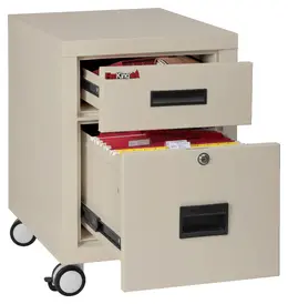 2 Drawer Mobile Pedestal - Fireproof - 1 Hour Fire Rated