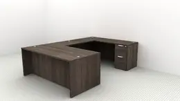 U Shaped Desk with Drawers - HL