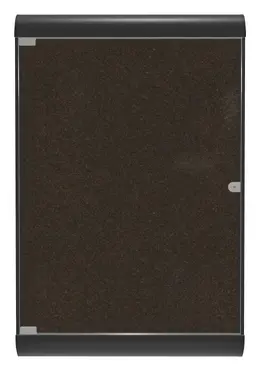 Enclosed Bulletin Board with Cork Surface  - 28" x 42" - SILH