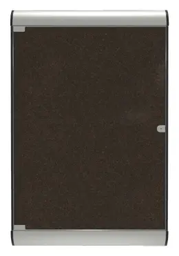 Enclosed Bulletin Board with Cork Surface  - 28" x 42" - SILH