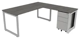 Modern L Shaped Desk with Drawers - Veloce