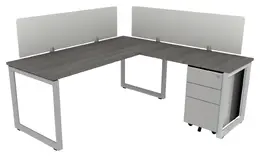 L Shaped Desk with Privacy Panels - Veloce