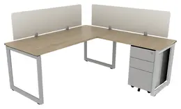 L Shaped Desk with Privacy Panels - Veloce