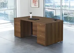 Bow Front Desk with Drawers - Napa