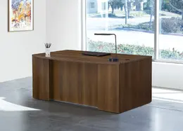 Bow Front Desk with Drawers - Napa