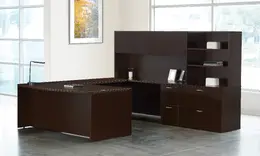 Bow Front U Shaped Desk with Storage - Napa