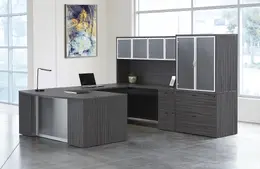 Bow Front U Shaped Desk with Storage - Napa