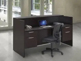 Reception Desk Shell with Hanging Drawers - PL Laminate