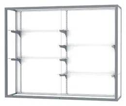 Wall Mounted Display Case with Aluminum Frame - 60" x 48"