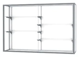 Wall Mounted Display Case with Aluminum Frame - 72" x 48"