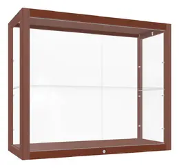 Wall Mounted Display Case with Wood Frame - 36" x 30"