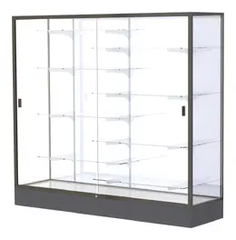 Glass Display Case with Aluminum Frame - 72" x 66" - Colossus