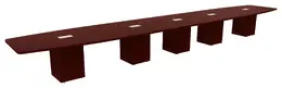 Boat Shaped Conference Table with Cube Base - PL Laminate