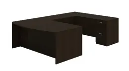 Bow Front U Shaped Desk - Amber