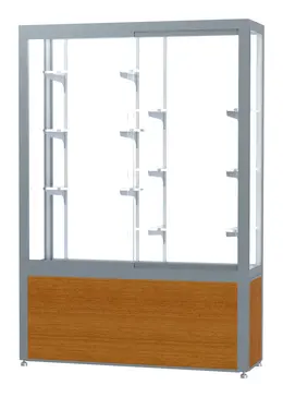 Display Case with Wood Grained Vinyl Base - 48" x 66"