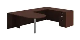 U Shaped Peninsula Desk - Amber
