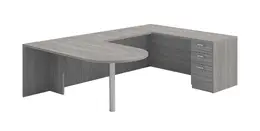 U Shaped Peninsula Desk - Amber