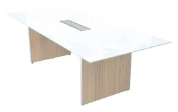 Glass Conference Table with Laminate Base - Potenza