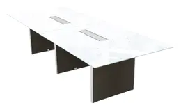 Glass Conference Table with Laminate Base - Potenza