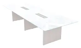 Glass Conference Table with Laminate Base - Potenza