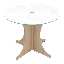 Small Round Table with Glass Top - Potenza