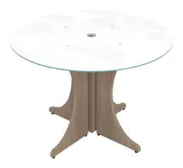 Round Conference Table with Glass Top - Potenza