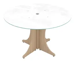 Large Round Table with Glass Top - Potenza