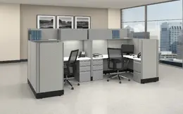 Two Person Cubicle with Storage - Systems