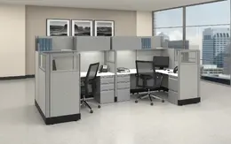 Two Person Cubicle with Storage - Systems