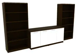 Storage Cabinet Credenza with Bookcases - Potenza