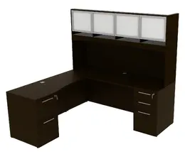 L Shaped Desk with Hutch - Potenza