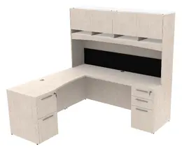 L Shaped Desk with Hutch - Potenza