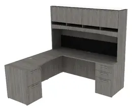 L Shaped Desk with Hutch - Potenza