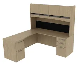 L Shaped Desk with Hutch - Potenza