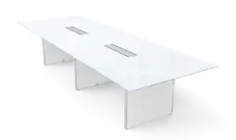 Glass Conference Table with Laminate Base - Potenza