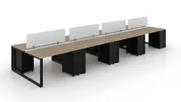 8 Person Workstation with Privacy Panels - Veloce