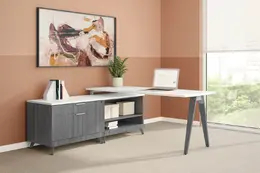 L Shaped Desk with Storage - Elements