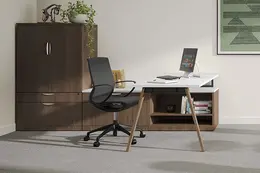 L Shaped Desk with Storage - Elements