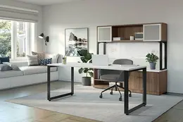 Modern Desk and Credenza with Hutch Set - Elements