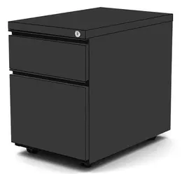 Black Mobile 2 Drawer Pedestal