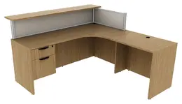 L Shaped Desk with Storage - PL Laminate