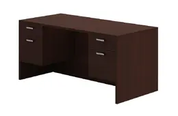 Rectangular Desk with Drawers - Amber